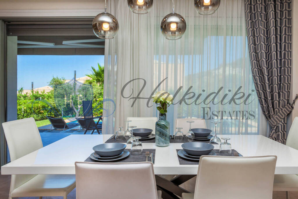 luxury villa 4 bedrooms for sale kassandra with private pool sea view