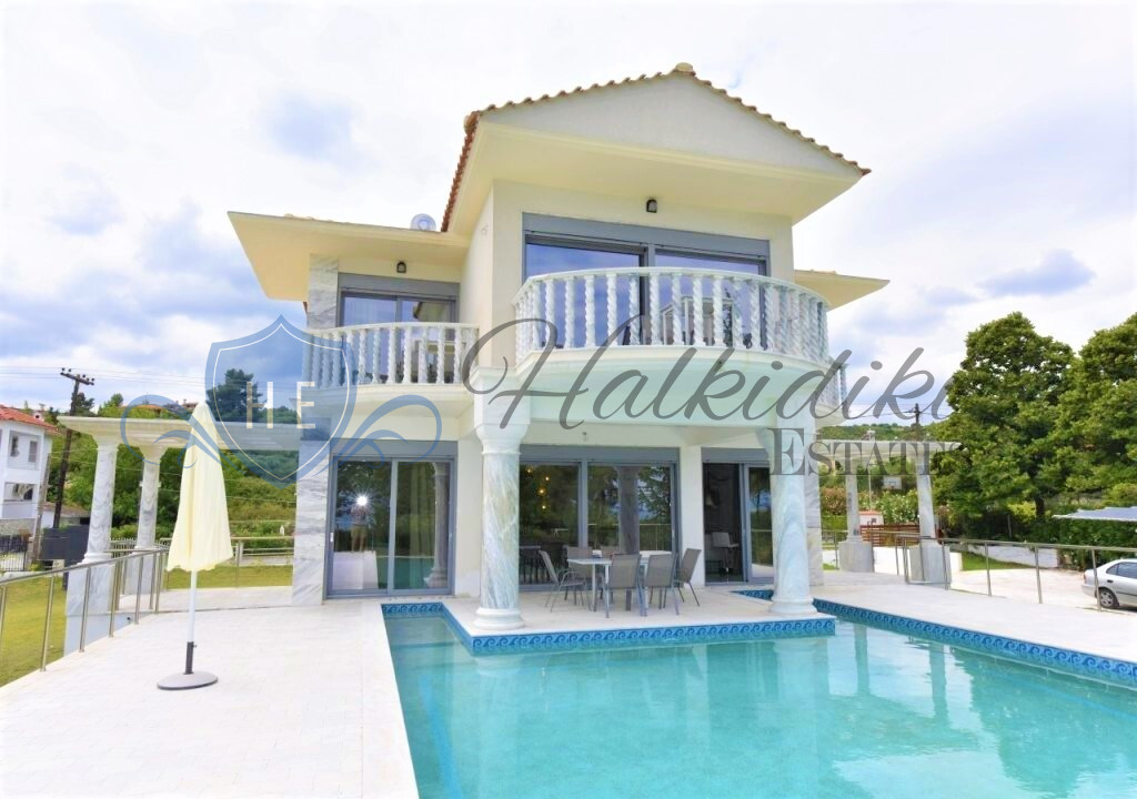 lucury villa for sale kassandra halkidiki private pool sea view garden