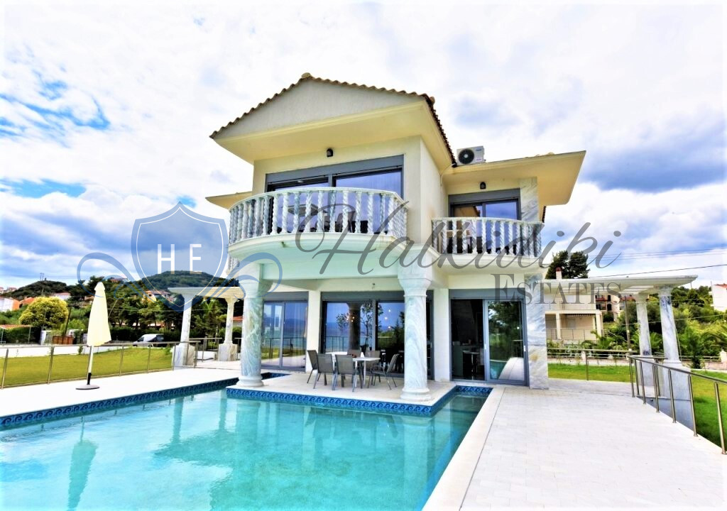 lucury villa for sale kassandra halkidiki private pool sea view garden